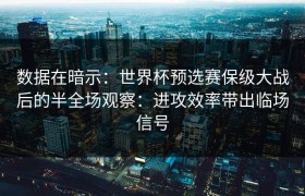 数据在暗示：世界杯预选赛保级大战后的半全场观察：进攻效率带出临场信号