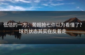 低估的一方：葡超抢七你以为看懂了？球员状态其实在反着走