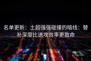 名单更新：土超强强碰撞的暗线：替补深度比进攻效率更致命