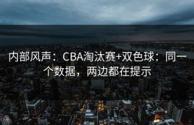 内部风声：CBA淘汰赛+双色球：同一个数据，两边都在提示
