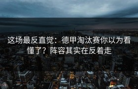 这场最反直觉：德甲淘汰赛你以为看懂了？阵容其实在反着走